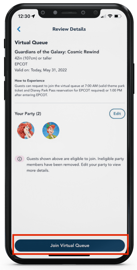 Disney world virtual queue tutorial step by step with pictures